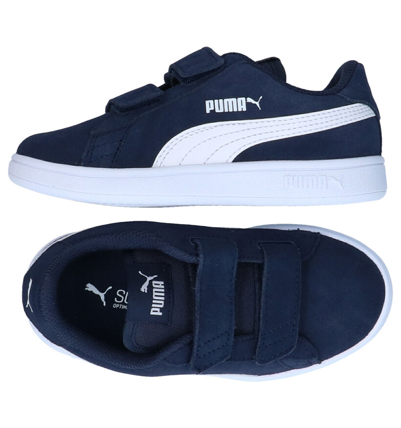 Puma Smash Blauwe Sneakers in daim (293446)