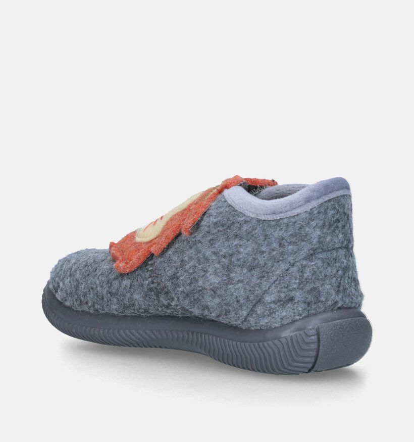 Milo & Mila Grijze Hoge pantoffels voor jongens, meisjes (348681) - geschikt voor steunzolen