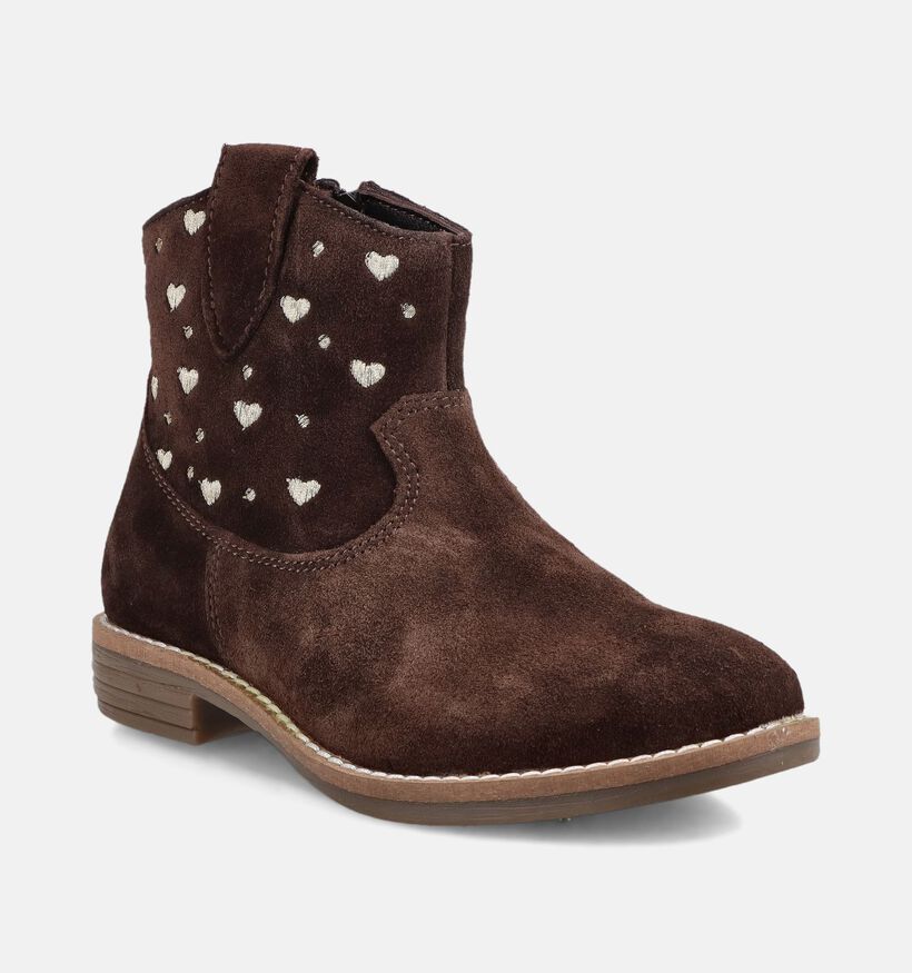 Milo & Mila Bottes courtes en Brun fonc&eacute; pour filles (379061)