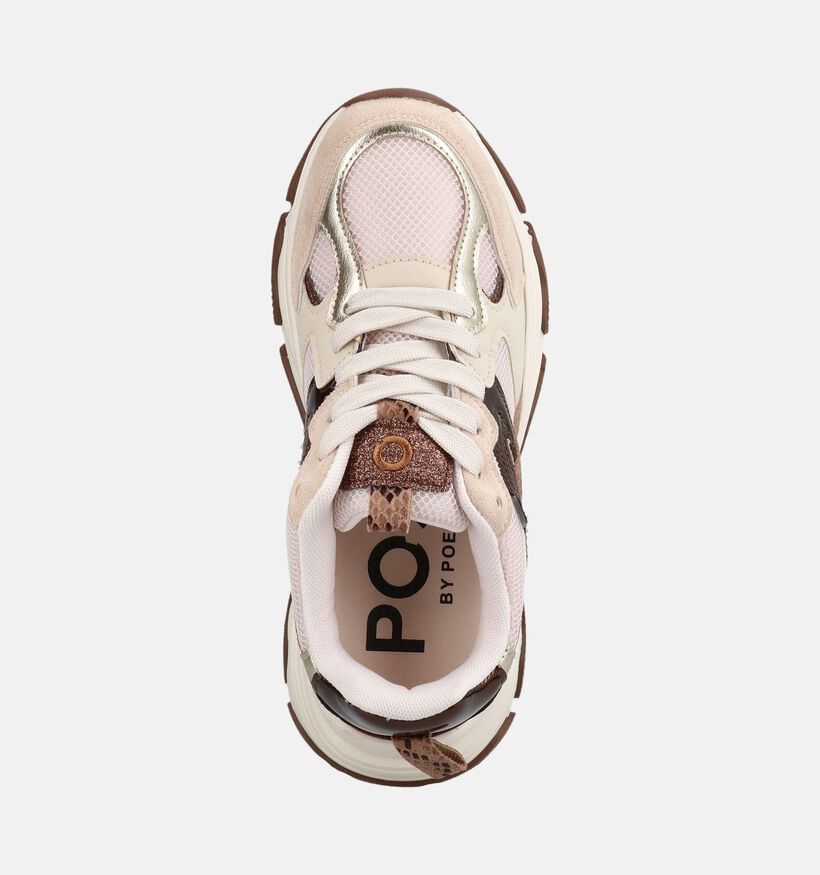 Posh by Poelman Donkerbeige Sneakers voor dames (378611) - geschikt voor steunzolen