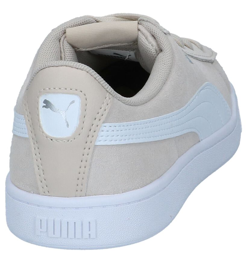 Beige Sneakers Puma Vikky in daim (239404)