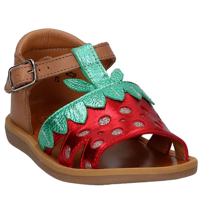 Pom d'Api Poppy Berry Cognac Sandaaltjes in leer (268793)