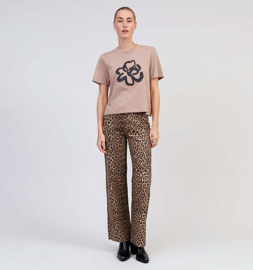 Vero Moda Caya Mette T-shirt en Brun pour femmes (349074)