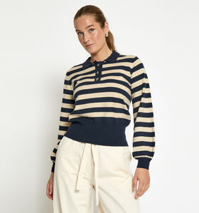Minus Aliana Pull en Bleu/Beige pour femmes (361728)