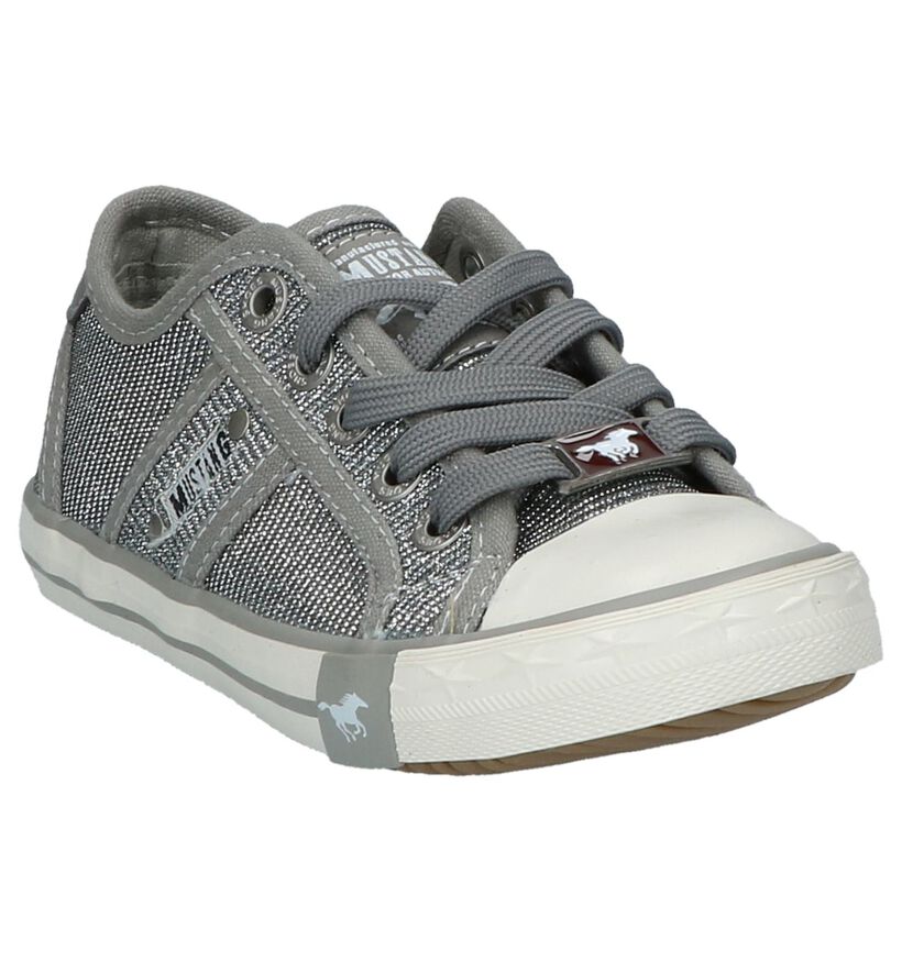Mustang Baskets basses en Argent en textile (209518)