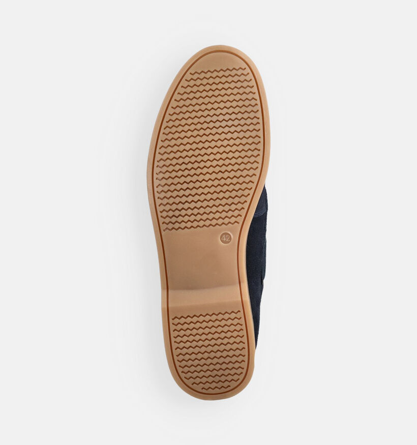 Via Borgo Chaussures bateau en Bleu fonc&eacute; pour hommes (373691)