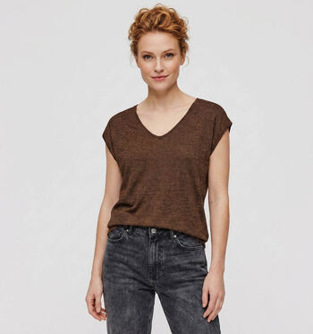 Pieces T-shirts Bruin/Blauw/Rood/Groen