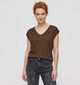 Pieces Billo Donkerbruine T-shirt voor dames (378368)