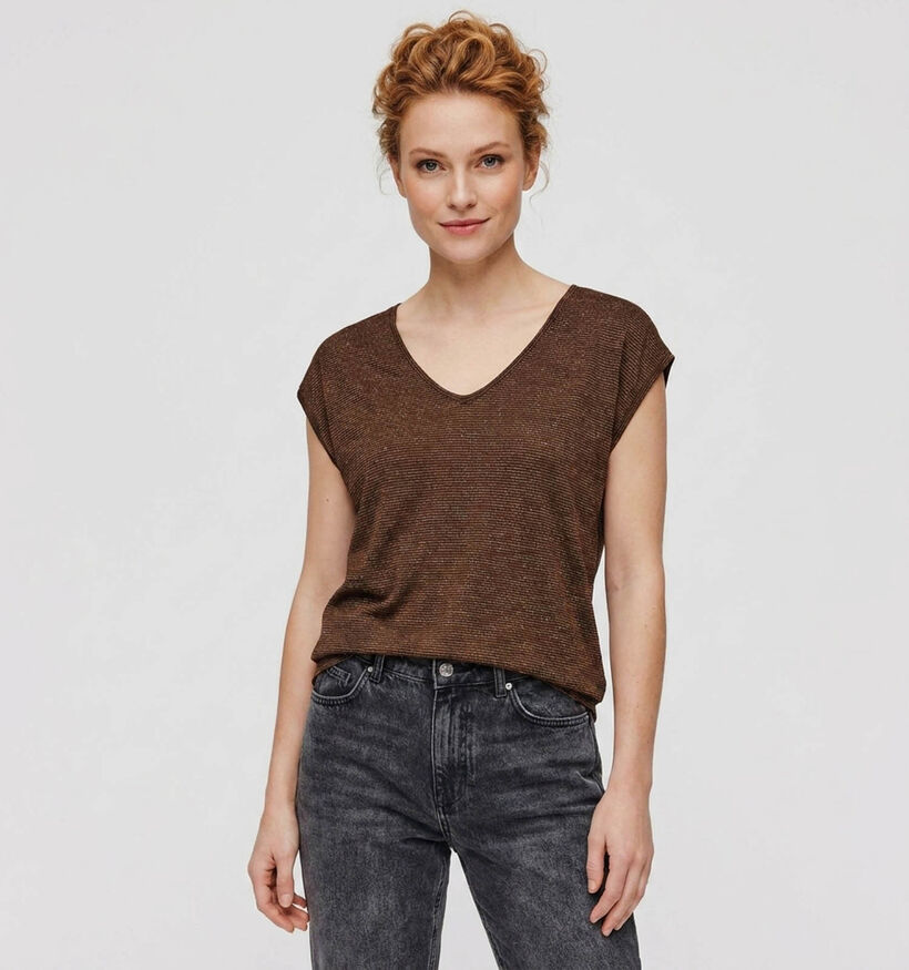 Pieces Billo Donkerbruine T-shirt voor dames (378368)