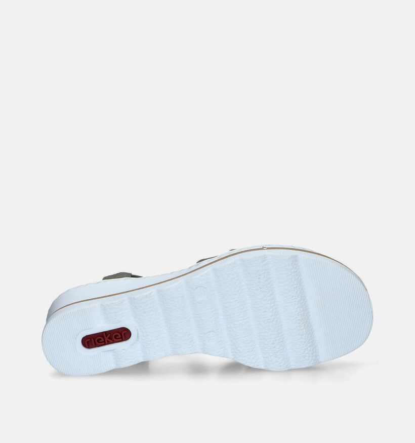 Rieker Sandales talon compensé en Vert Khaki pour femmes (354958)