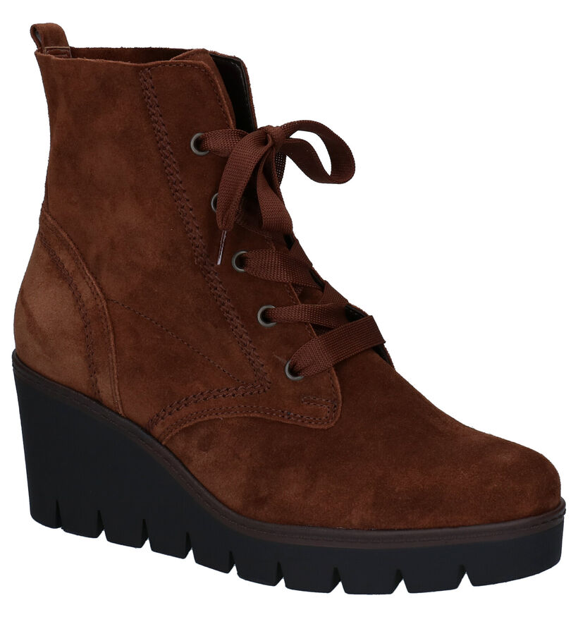 Gabor Best Fitting Cognac Veterlaarsjes in nubuck (282450)