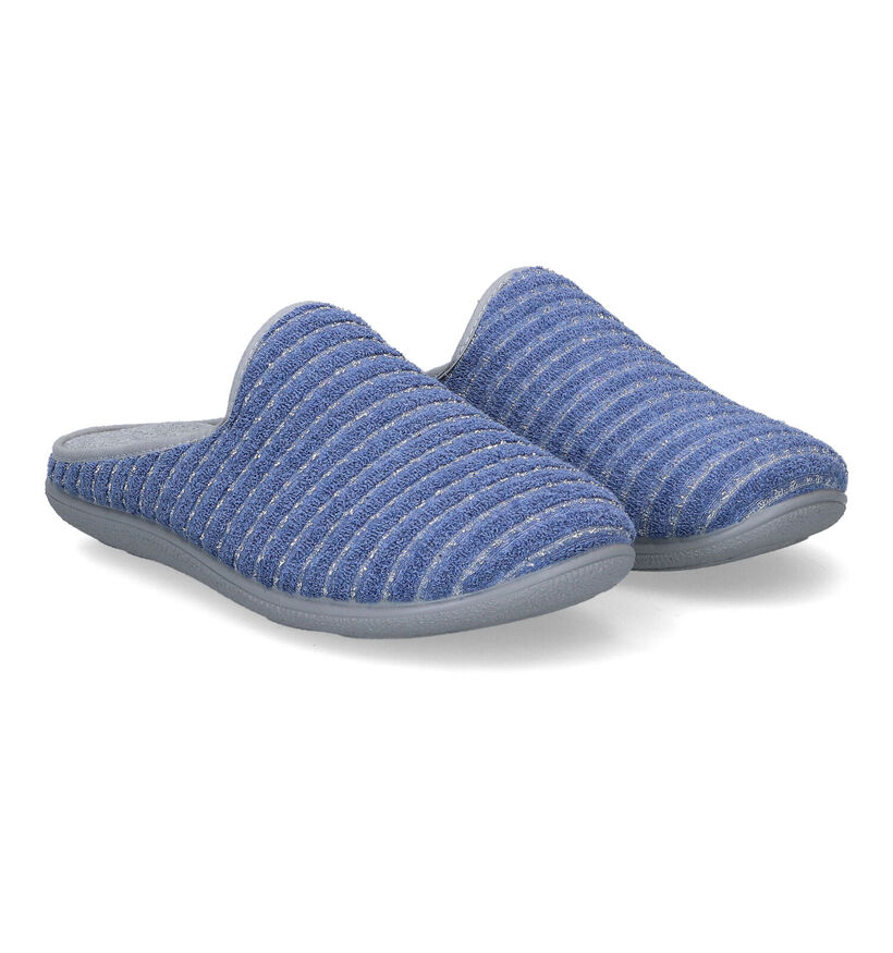 Hush Puppies Caban Pantoufles en Bleu en textile (308852)