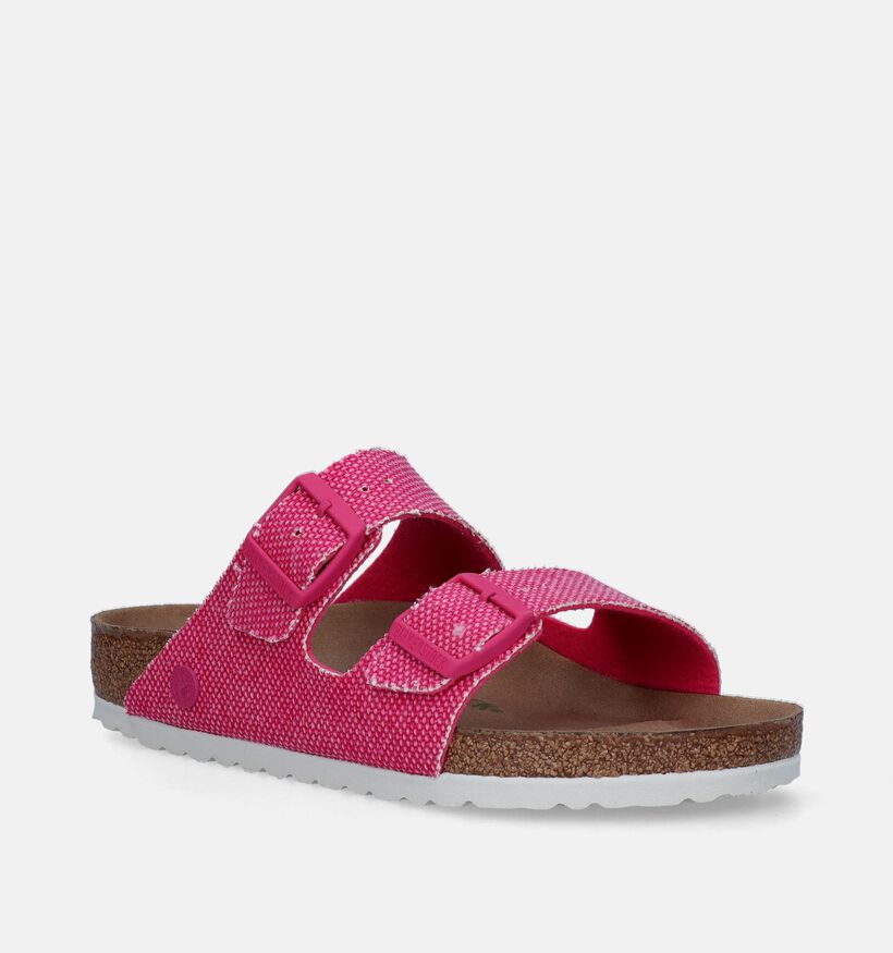 Birkenstock Arizona Rivet Logo Textile Nu-pieds en Rouge pour femmes (338038)