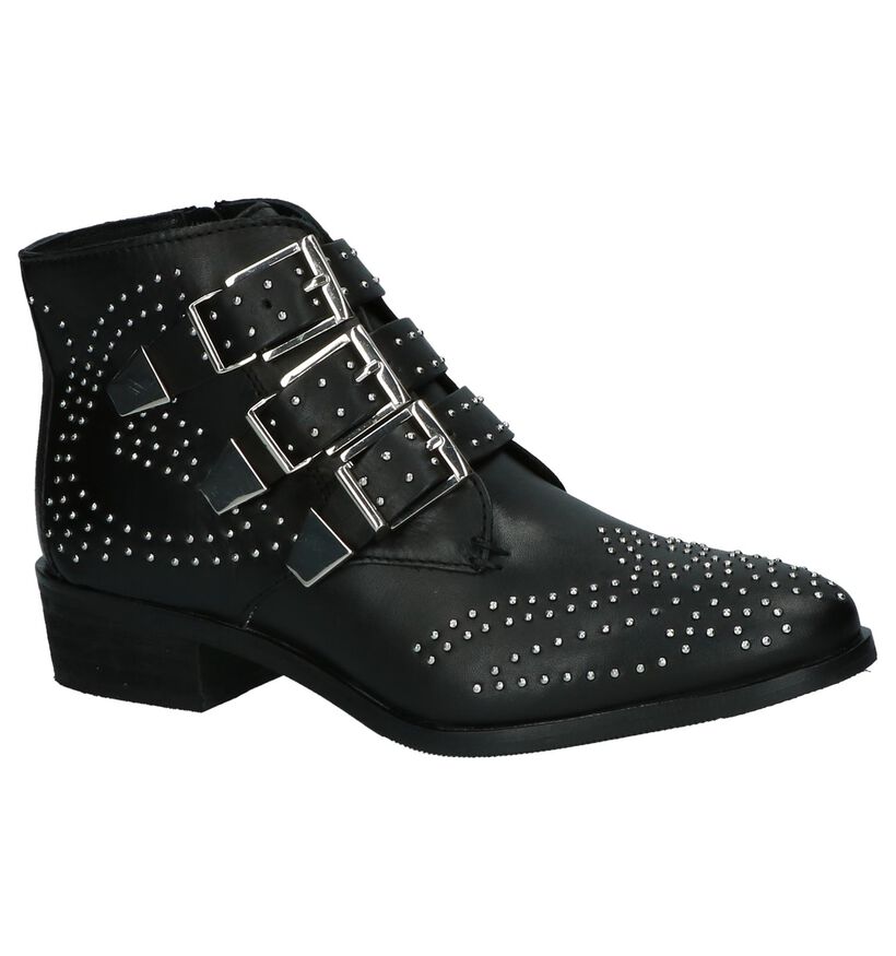 Stoere Boots Poelman Zwart met Studs in leer (218372)