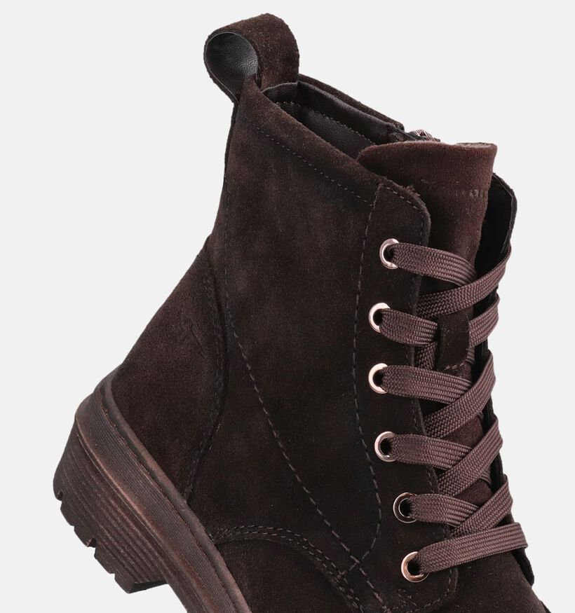 Tamaris Donkerbruine Boots met Veter en Rits voor dames (378929) - geschikt voor steunzolen