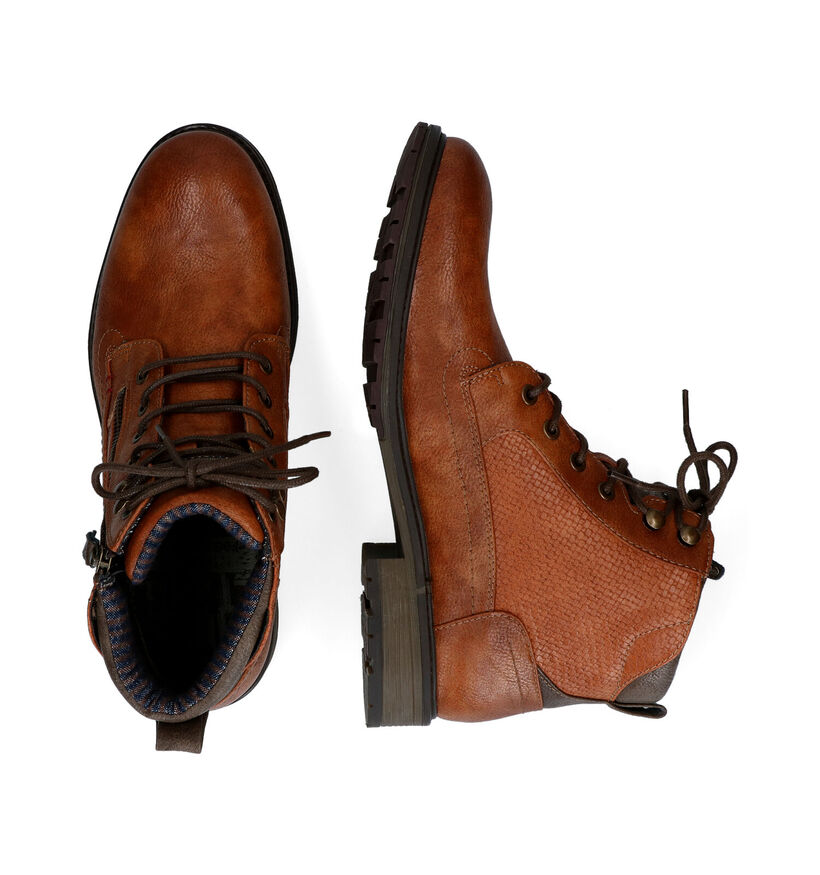 Mustang Cognac Boots in kunstleer (313557)