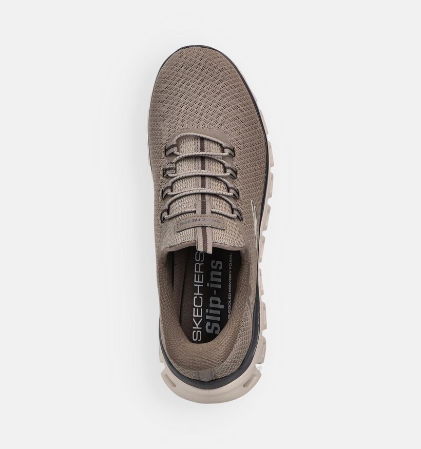 Skechers Glide-Step Noxus Bruine Slip-in Sneakers voor heren (371084)