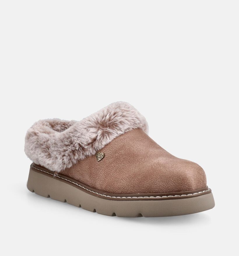 Skechers Keepsakes Lite Cozy Blend Pantoufles ferm&eacute;es en Taupe pour femmes (377958)