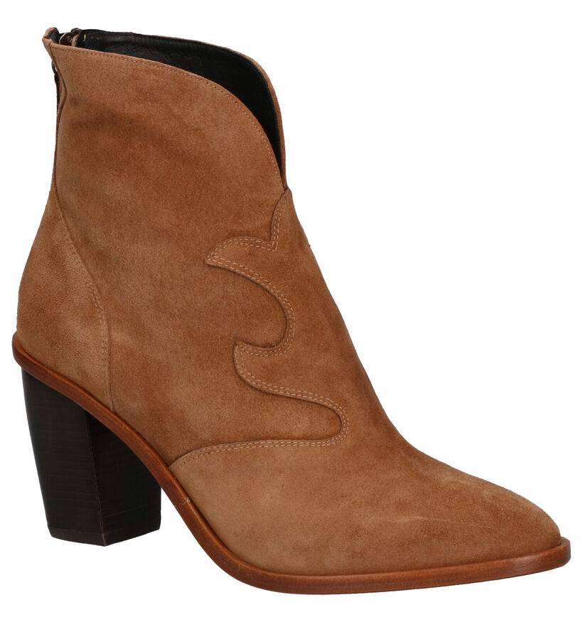Zinda Cognac Western Enkellaarzen in daim (279457)