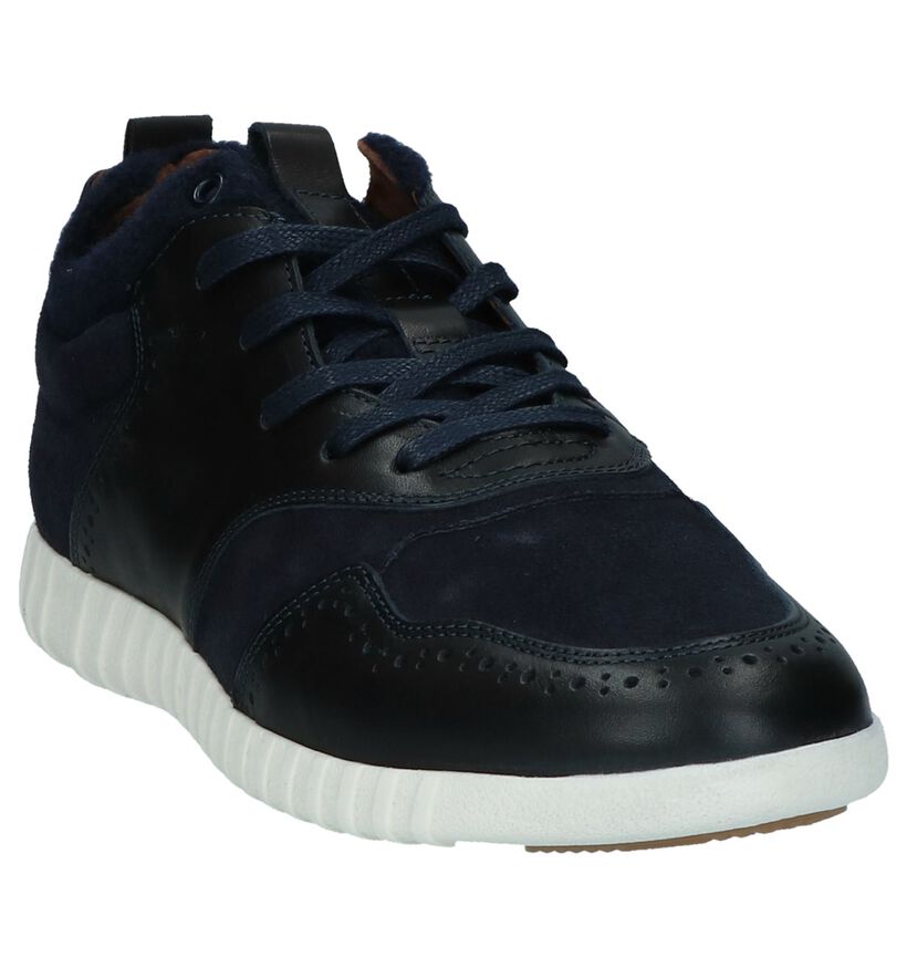 Donkerblauwe Veterschoenen Borgo Sport Porrilla in leer (223695)