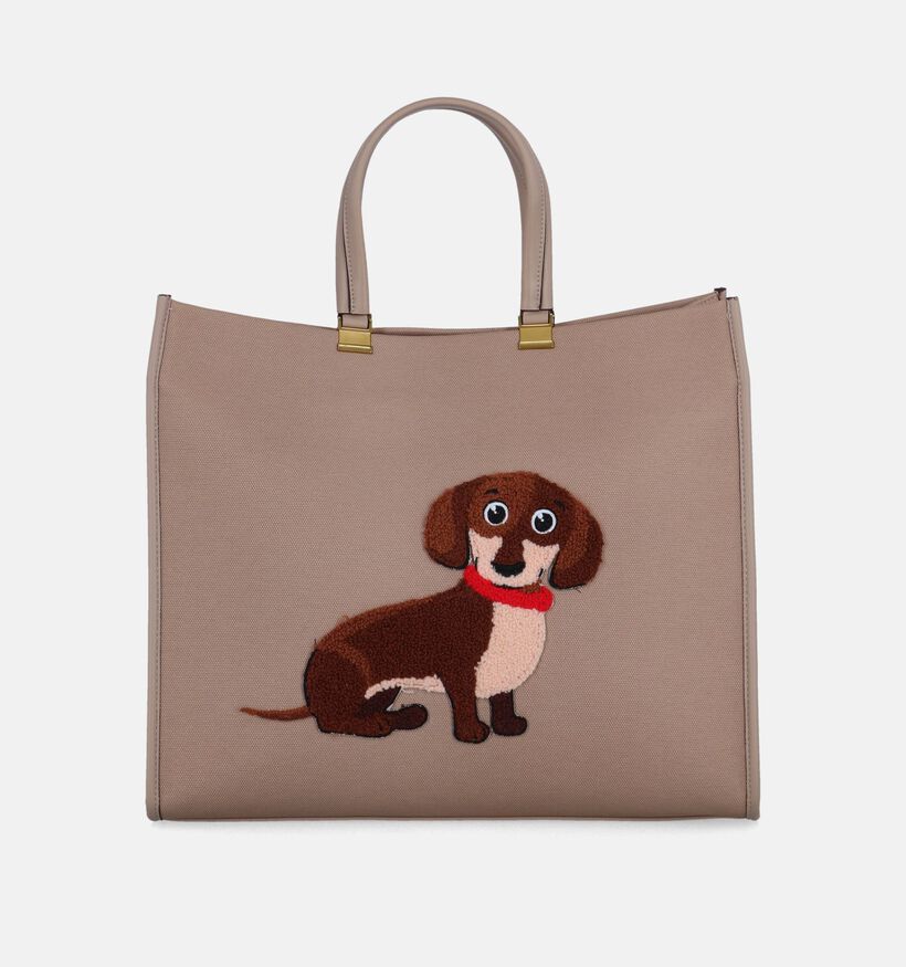 Laurent David Teckel Cabas avec fermeture &eacute;clair en Taupe pour femmes (333204)