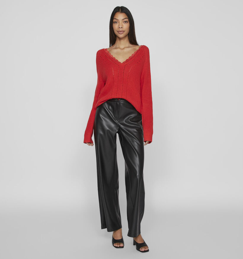 Vila OA Zwarte Pull Met V-hals voor dames (335012)