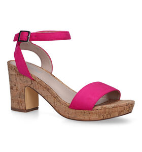 Poelman Sandales à talons en Fuchsia pour femmes (334338)