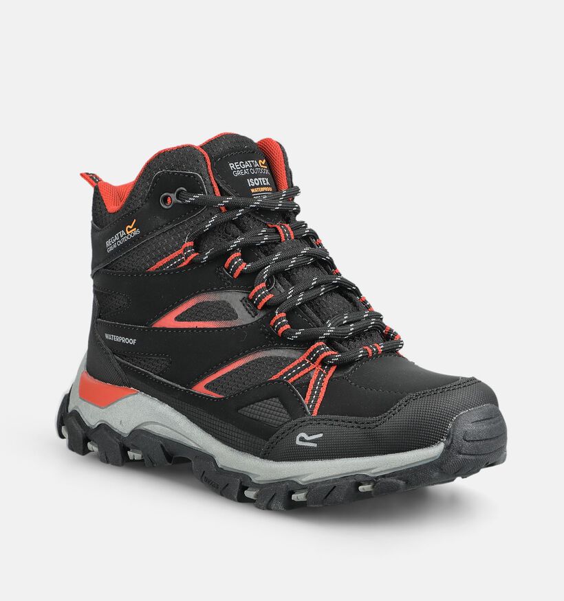 Regatta Holcome III Zwarte Wandelschoenen voor jongens (377169) - geschikt voor steunzolen