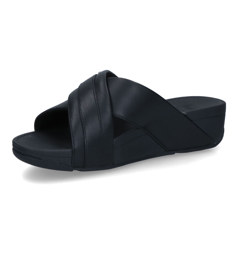 FitFlop Lulu Crystal Buckle Cross Slides Nu-pieds en Beige pour femmes (336985)
