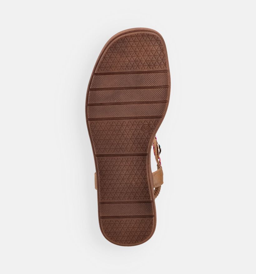 Signatur Sandales plates en Cognac pour femmes (372330)