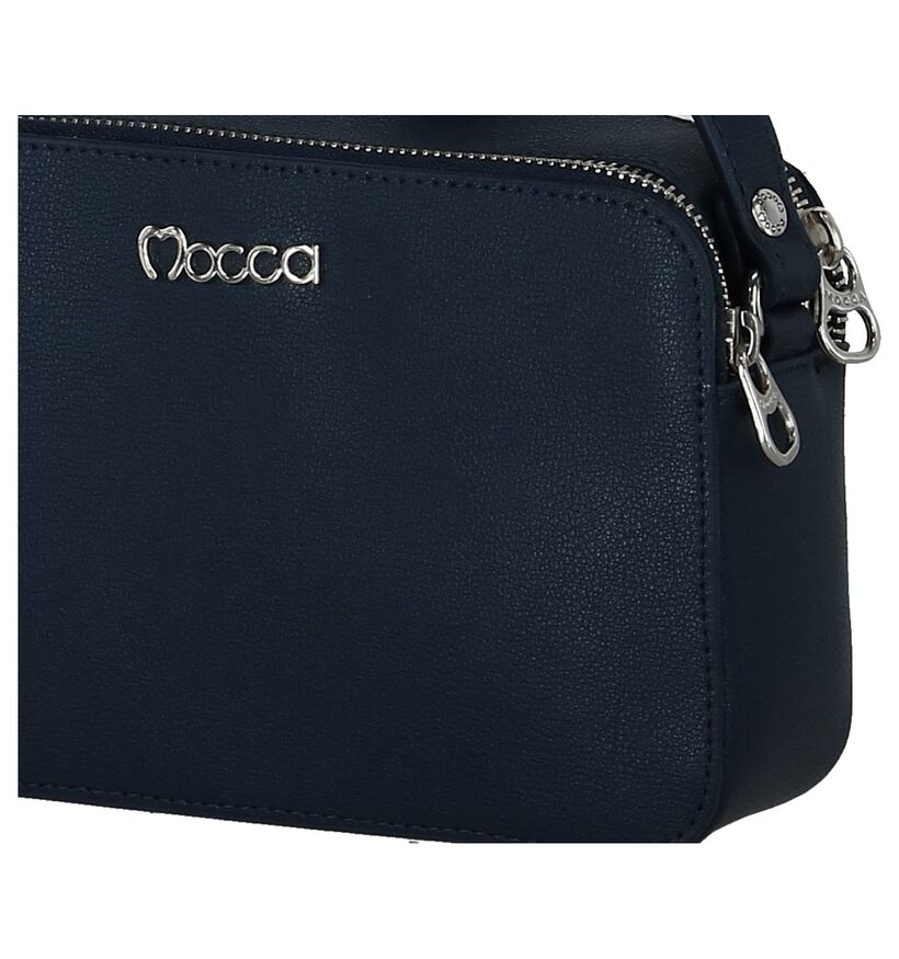 Mocca Donker Blauwe Crossbody Tas in leer (235848)