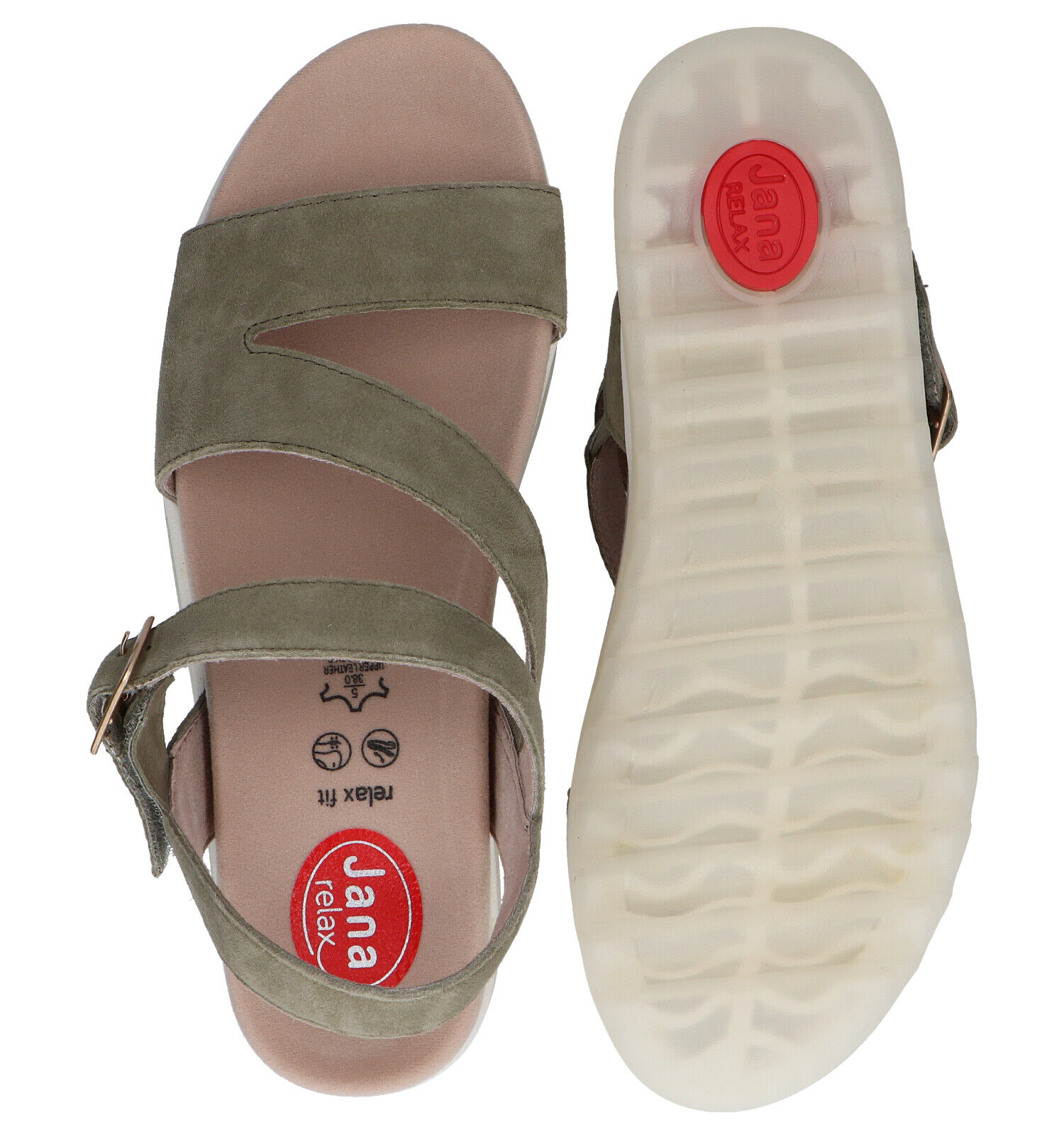Jana Sandales compensees en Vert olive Femmes Sandales en ligne sur TORFS.BE