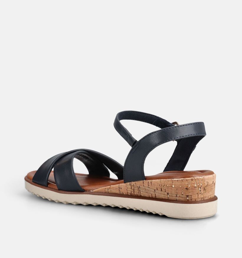 Tamaris Sandales compens&eacute;es en Bleu pour femmes (371673)