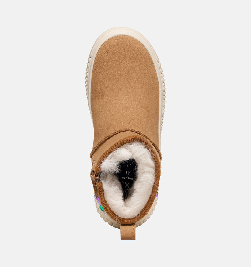 Geox Laquinny Camel Enkellaarzen met Rits voor meisjes (377742) - geschikt voor steunzolen