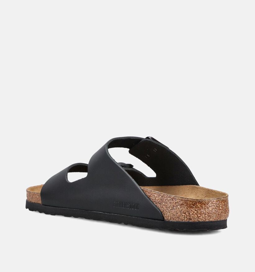 Birkenstock Arizona Natural Leather Nu-pieds casual en Noir pour hommes (382199)