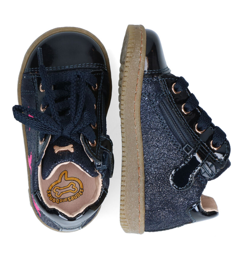 STONES and BONES Baza Chaussures pour bébé en Bleu en nubuck (313885)