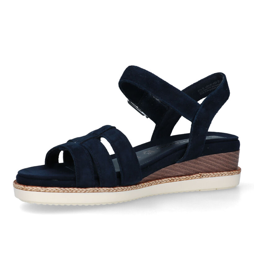 Tamaris Relax Fit Sandales avec talon compensé en Bleu pour femmes (334262)