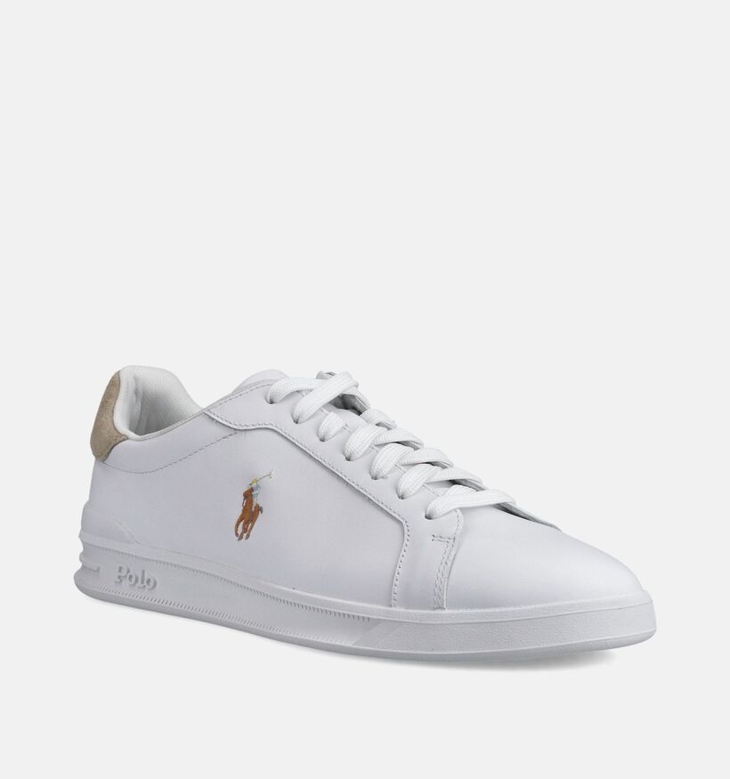 Polo Ralph Lauren Court II Witte Veterschoenen voor heren (366447) - geschikt voor steunzolen