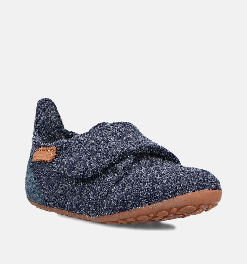 Bisgaard Casual Wool Blauwe Pantoffels voor jongens, meisjes (364806)