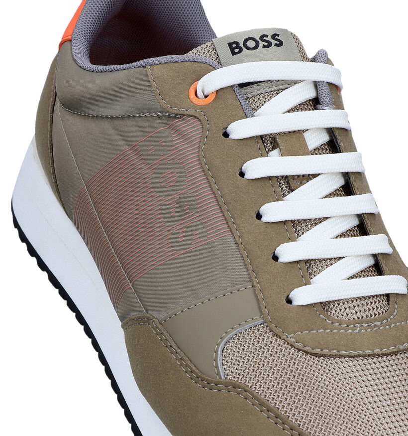 Boss Kai Runn Baskets en Vert Kaki pour hommes (320714) - pour semelles orthopédiques