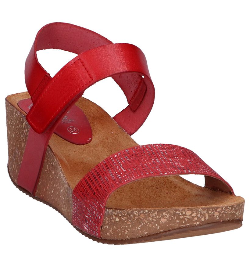 Rode Sandalen Hee in leer (244429)