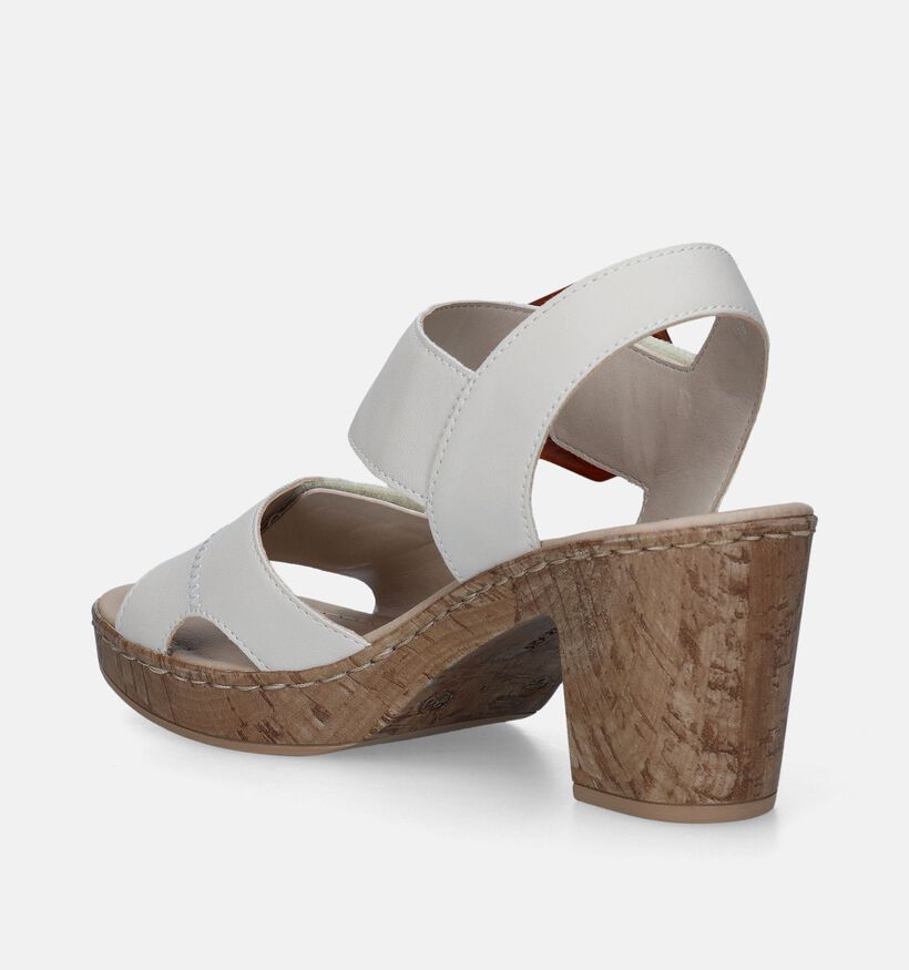 Rieker Sandales à talons en Beige pour femmes (339135)