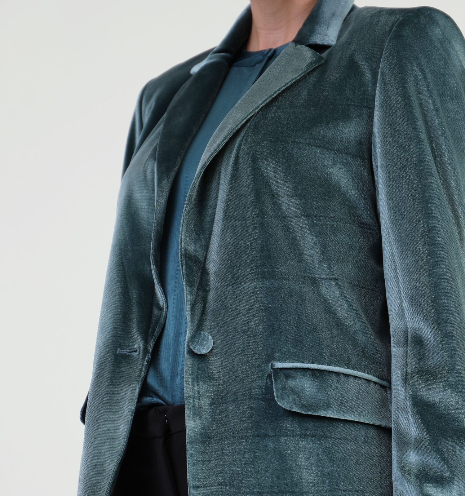 Blazer velours sales vert femme