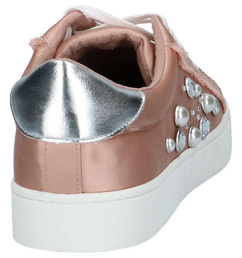 Roze Lage Geklede Sneakers Youh! in stof (212136)