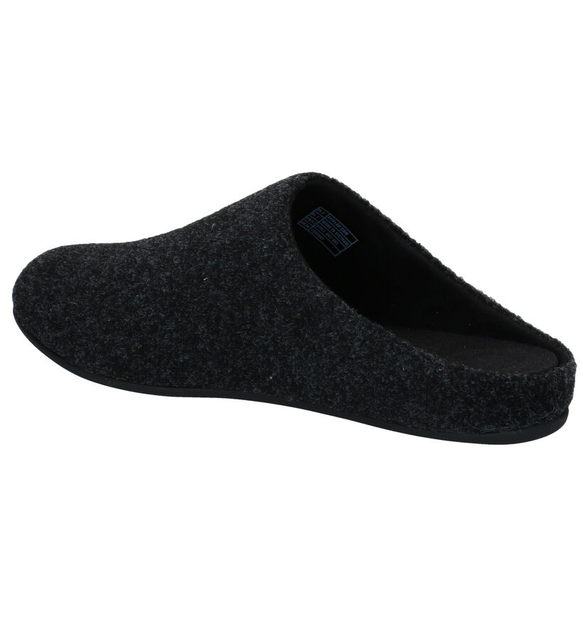 FitFlop Chrissie Felt Pantoufles en Noir en textile (279828)