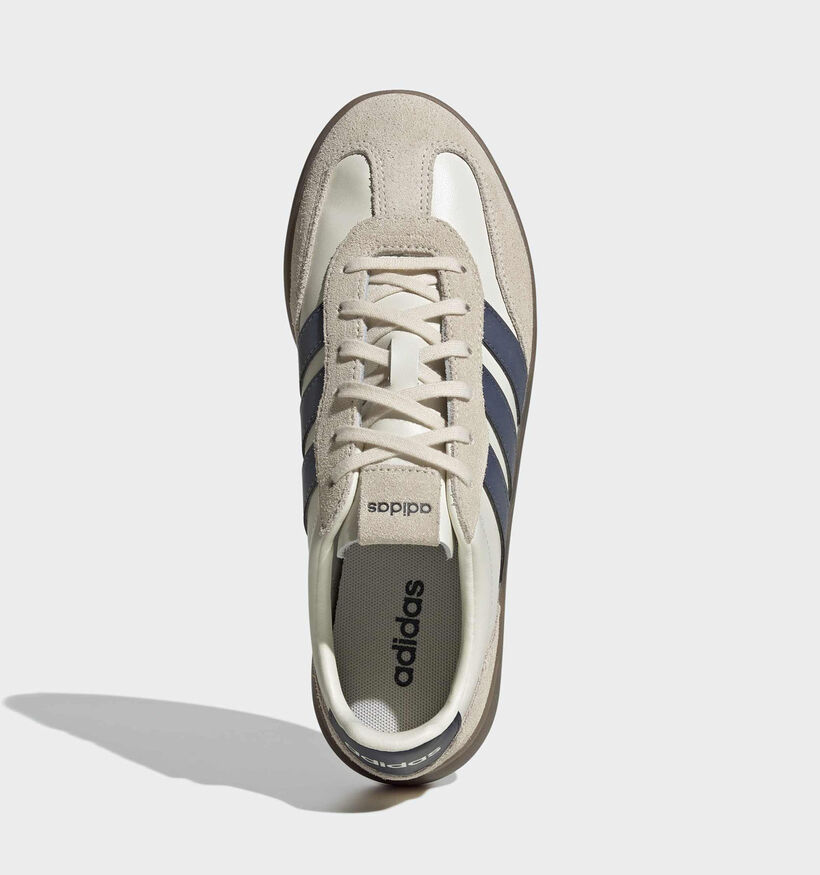 adidas Barreda Decode Lux Baskets en Ecru/Bleu fonc&eacute; pour hommes (372611) - pour semelles orthop&eacute;diques