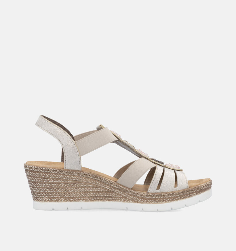 Rieker Beige Sandalen met sleehak voor dames (354942)