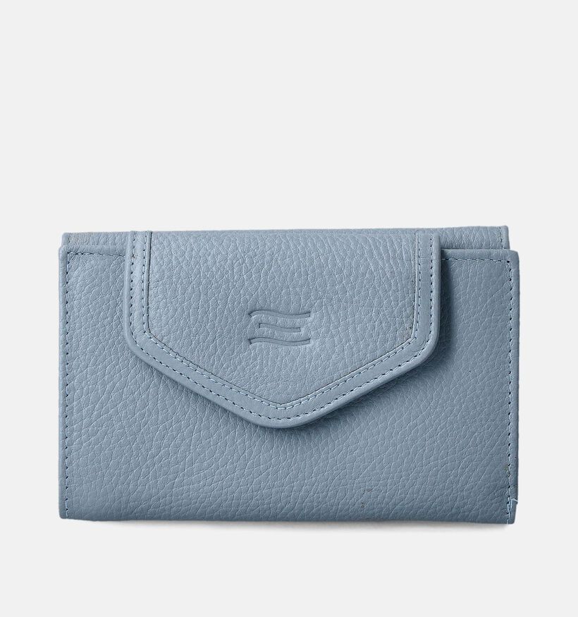 Crinkles Porte-monnaie à rabat en Bleu pour femmes (358511)