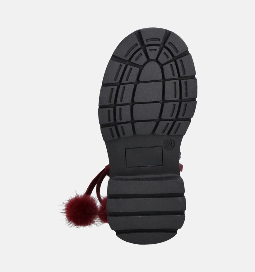 Milo & Mila Boots &agrave; lacets en Bordeaux pour filles (378696)