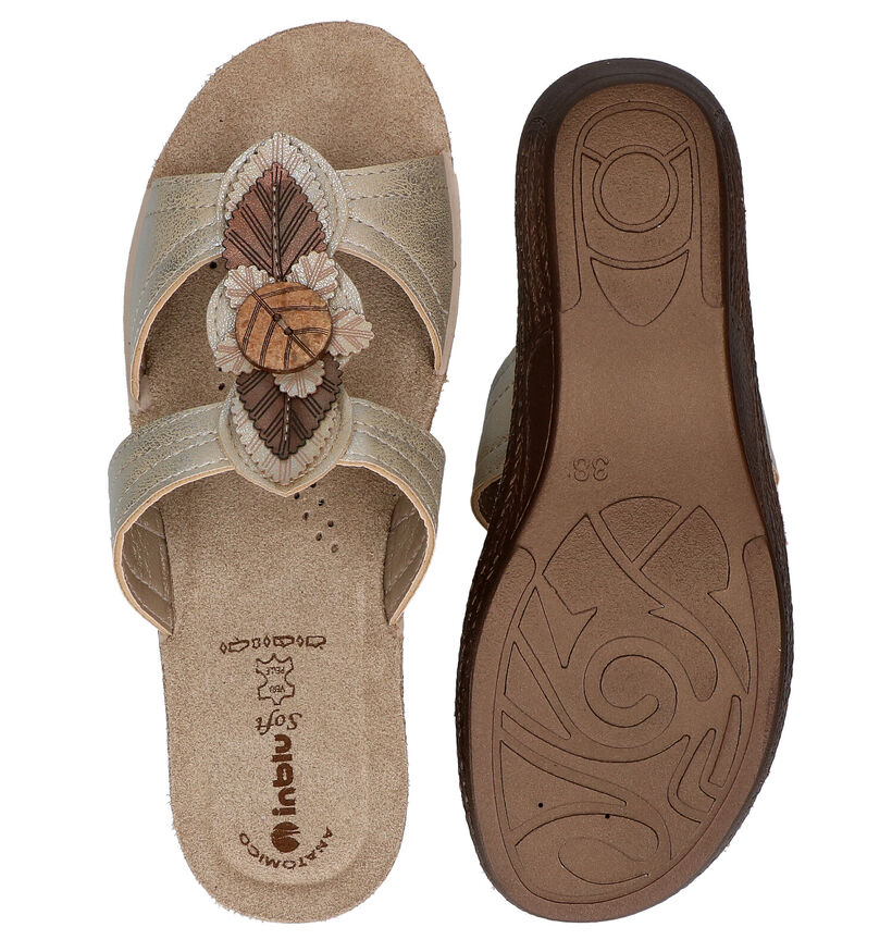 Inblu Gouden Slippers in kunstleer (266144)